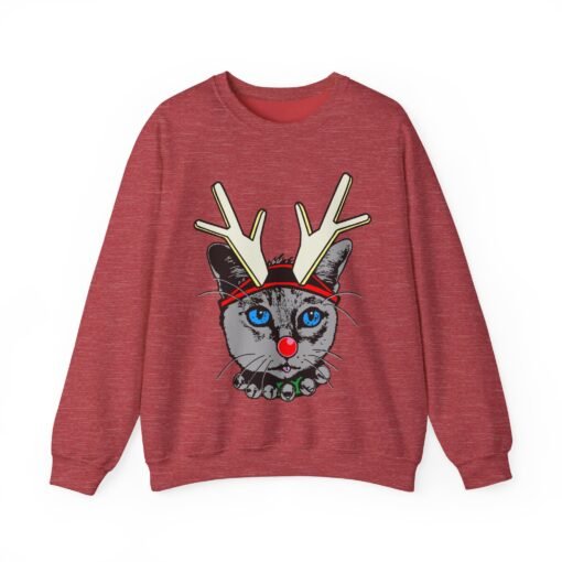 😺🦌 Rudolph Catmas Unisex Sweatshirt – Feline Festive, Reindeer Ready - Image 19