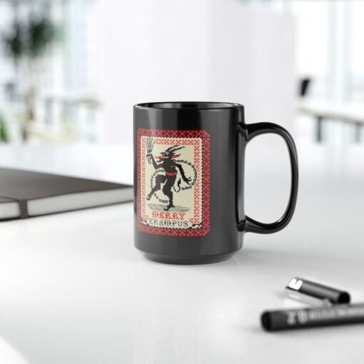 👹☕ Merry Krampus Black Mug – Sip Scares, Not Cocoa - Image 17