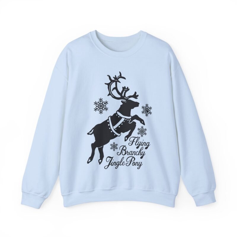 🦌✨ Flying Branchy Jingle Pony Unisex Sweatshirt – Absurdly Festive & Proud of It