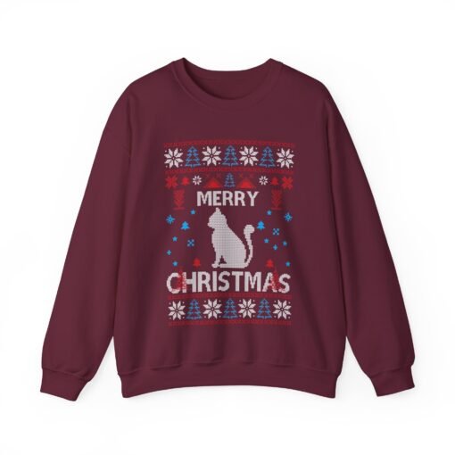 😺🎄 Merry Christmas Cat Unisex Sweatshirt – Purr-fectly Ugly & Festively Feline - Image 10