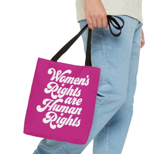 ✊💜 Women's Rights Are Human Rights Tote Bag – Equality On Your Shoulder - Image 3