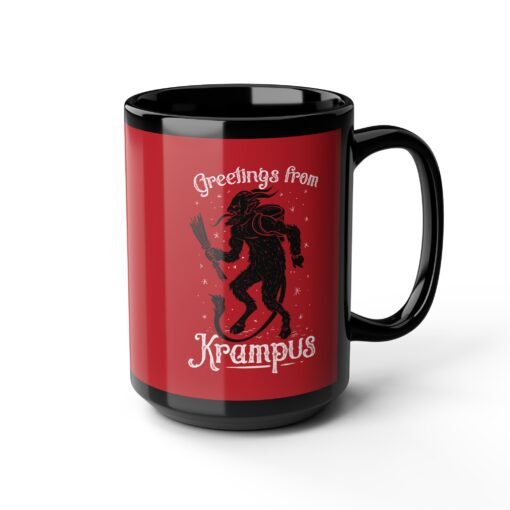 ☕ Greetings From Krampus Black Mug – Sip with a Side of Sinister Cheer - Image 14