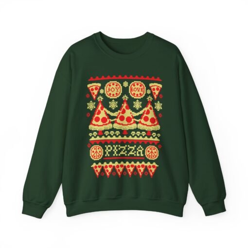 🍕🎄 Pizza-Themed Ugly Christmas Sweatshirt – Slice Into the Season - Image 11