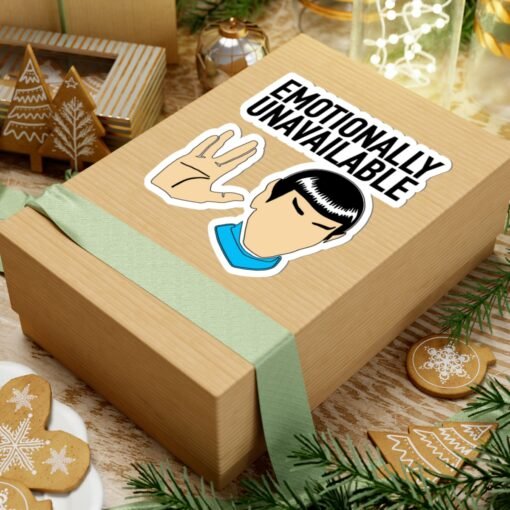 🖖😐 Emotionally Unavailable Indoor Sticker – Stick to Logic, Not Feelings - Image 3