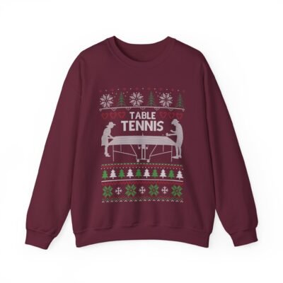 🏓🎄 Table Tennis Ugly Christmas Sweatshirt – Serve Up the Holiday Spirit