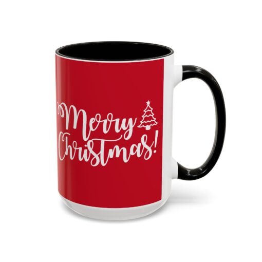 ☕ Merry Christmas Color Accent Mug – Sip the Season in Style - Image 18