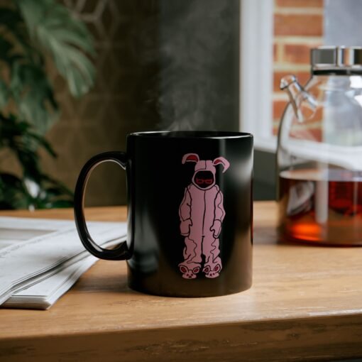 🎄🐰 Ralphie Bunny Suit Black Mug – Sip with Holiday Sass - Image 7