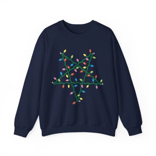 🔮 Holiday Pentagram Unisex Sweatshirt – Cozy, Creepy & Full of Cheer - Image 12