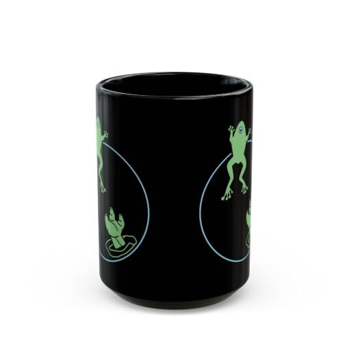 ☕🐸🌌 Reach for the Froggy Black Mug – Sip Like a Snack-Savvy Force User - Image 7