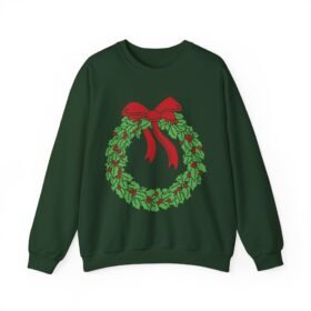 🎄 Holiday Wreath Unisex Sweatshirt – Cozy Up in Classic Christmas Style