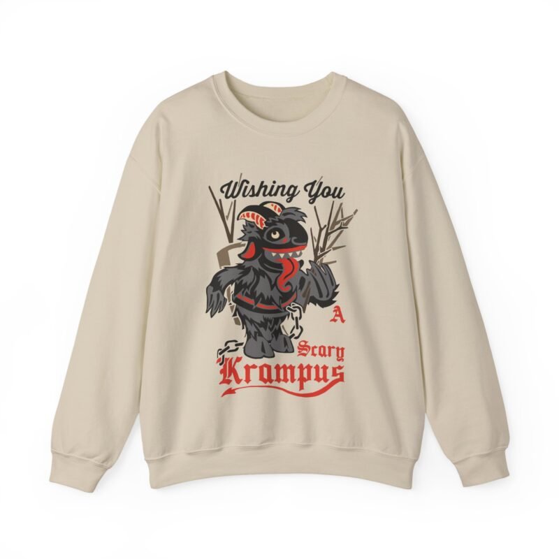 🎄👹 Wishing You a Scary Krampus Unisex Sweatshirt – Cozy Meets Creepy Christmas
