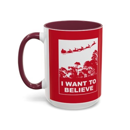 ☕🎅🛸 I Want to Believe (In Santa) Color Accent Mug – Mulder Meets Merry - Image 28