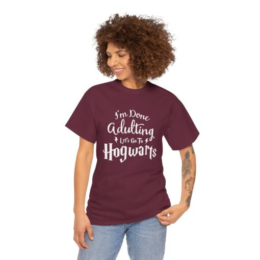 🧙‍♂️📚 I’m Done Adulting Unisex T-Shirt – Let’s Go Somewhere Magical - Image 2