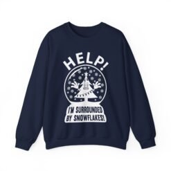 ❄️🎄😒 Help! I'm Surrounded By Snowflakes Unisex Sweatshirt – Cozy with a Side of Sarcasm