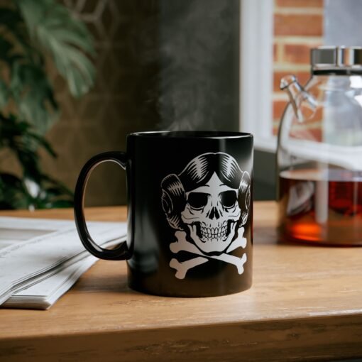 ☕👸💀 Rebel Skull Black Mug – Sip Like a Princess with Attitude - Image 6
