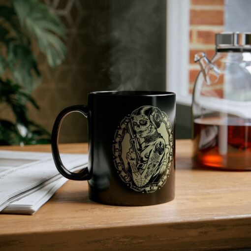 ☕💀🌹 Sugar Skull Leia Black Mug – Sip with Strength, Style & Rebellion - Image 5
