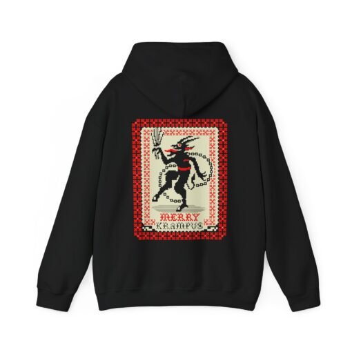 🎄👹 Merry Krampus Unisex Hoodie – Cozy Up with Claus’s Creepy Cousin - Image 3