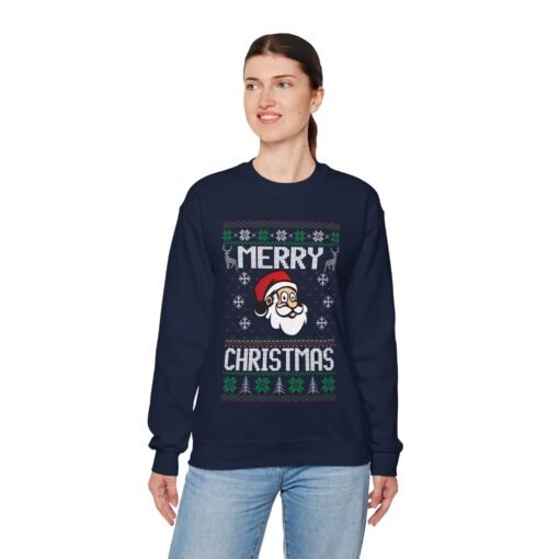 🎅🎄 Merry Christmas Santa Unisex Sweatshirt – Classic Cheer in Ugly Sweater Style - Image 8
