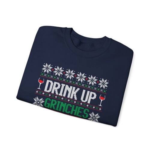 🍻🎄 Drink Up Grinches Unisex Sweatshirt – Holiday Sass in Ugly Sweater Style - Image 3