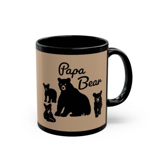 ☕🐻👨‍👧‍👦 Papa Bear Black Mug – Strong Brew for the Head of the Den