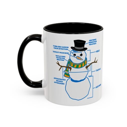 ☕ Snowman Anatomy Color Accent Mug – Sip with a Side of Snowman Science - Image 8