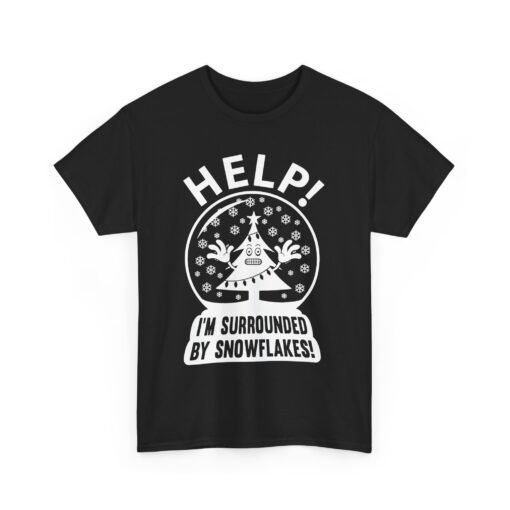 ❄️🎄😬 Help! I'm Surrounded By Snowflakes Unisex T-Shirt – Holiday Humor on Ice - Image 11