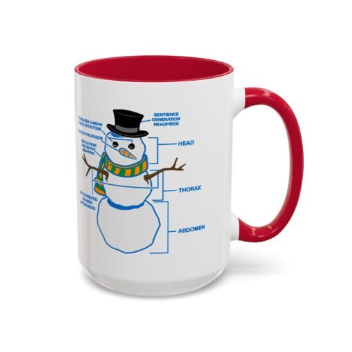 ☕ Snowman Anatomy Color Accent Mug – Sip with a Side of Snowman Science - Image 66