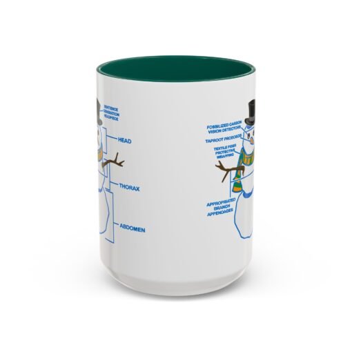 ☕ Snowman Anatomy Color Accent Mug – Sip with a Side of Snowman Science - Image 49