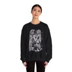 Alternative view of 🗿🌀 Weeping Angel Unisex Sweatshirt – Cozy Horror from Across Time
