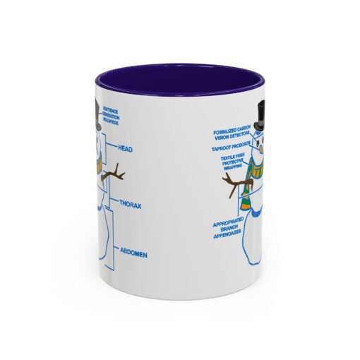 ☕ Snowman Anatomy Color Accent Mug – Sip with a Side of Snowman Science - Image 9