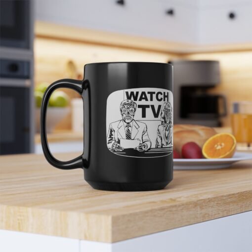 ☕👽 Watch TV Black Mug – Sip the Message, Straight from They Live - Image 13
