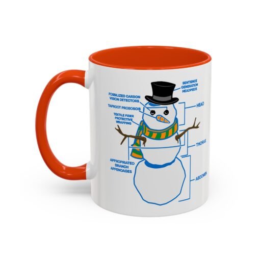 ☕ Snowman Anatomy Color Accent Mug – Sip with a Side of Snowman Science - Image 32