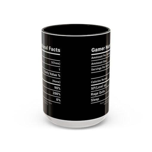 ☕🎮 Gamer Nutrition Facts Color Accent Mug – Fuel for Every Respawn - Image 49