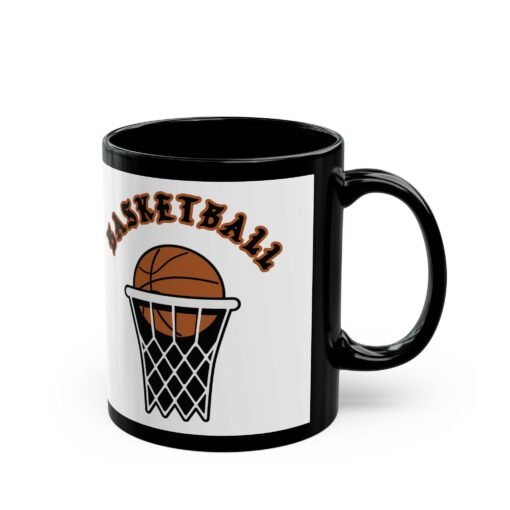 ☕🏀🔥 Basketball Black Mug – Fuel for the Court and Beyond - Image 3