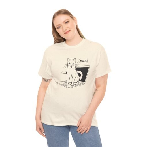 🐱💻 Cat on Laptop Unisex T-Shirt – Productivity? Never Heard of It. - Image 4