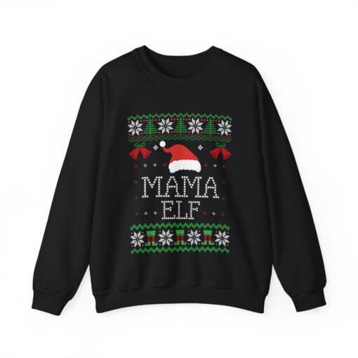 🎄🧝‍♀️ Mama Elf Ugly Christmas Sweatshirt – Holiday Cheer, Boss Mode On - Image 10