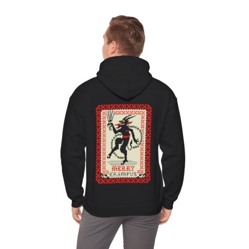 🎄👹 Merry Krampus Unisex Hoodie – Cozy Up with Claus’s Creepy Cousin - Image 6
