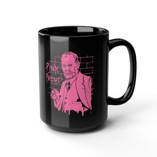 🧠🎸 Pink Freud Black Mug – Sip on That Subconscious - Image 12