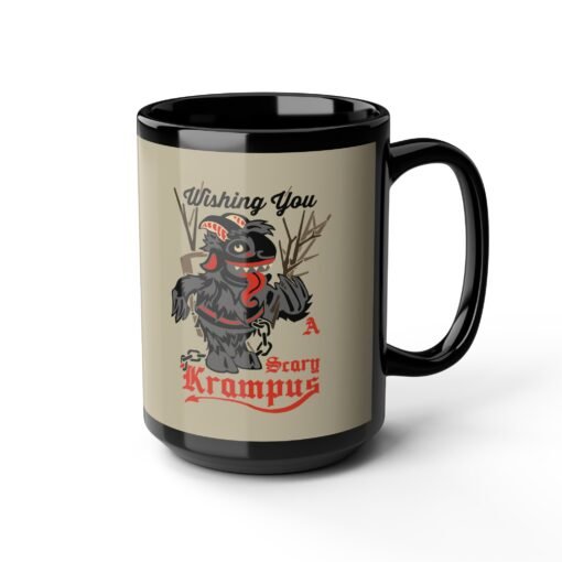 ☕ Wishing You a Scary Krampus Black Mug – Sip from the Naughty Side - Image 13