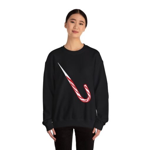 🍭🔪 Candy Cane Shiv Unisex Sweatshirt – Sweet, Sharp & Seriously Festive - Image 4