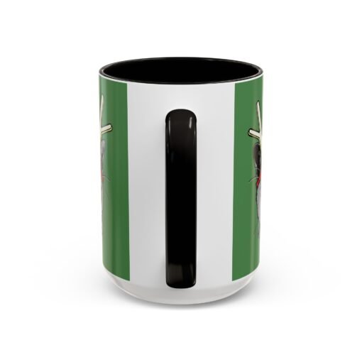 ☕🐱🦌 Rudolph the Reindeer Cat Color Accent Mug – Sip with Whiskers & Cheer - Image 35