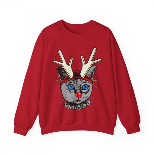 😺🦌 Rudolph Catmas Unisex Sweatshirt – Feline Festive, Reindeer Ready - Image 21