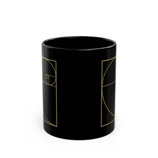 ☕ Golden Ratio Spiral Black Mug – Sip in Perfect Proportion - Image 3