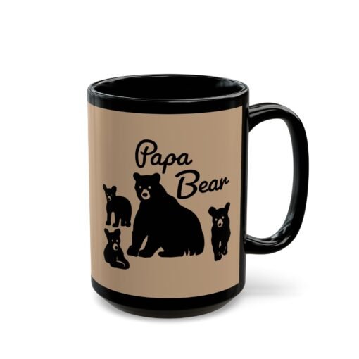 ☕🐻👨‍👧‍👦 Papa Bear Black Mug – Strong Brew for the Head of the Den - Image 11