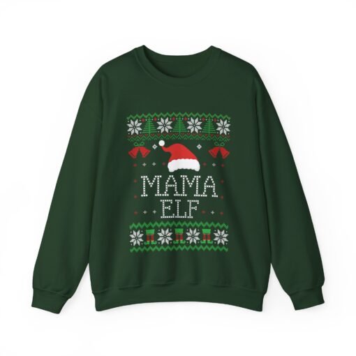 🎄🧝‍♀️ Mama Elf Ugly Christmas Sweatshirt – Holiday Cheer, Boss Mode On - Image 12