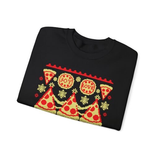 🍕🎄 Pizza-Themed Ugly Christmas Sweatshirt – Slice Into the Season - Image 3