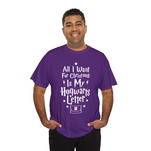 🧙‍♂️🎄 All I Want for Christmas Is My Hogwarts Letter Unisex T-Shirt – A Magical Holiday Wish - Image 5