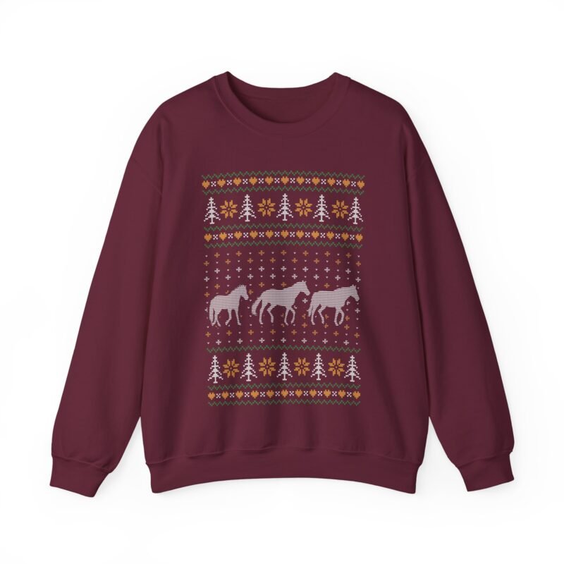 🎄🐎 Ugly Christmas Horse Sweatshirt – Trot Into the Holidays with Style