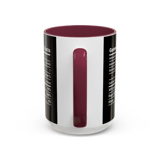 ☕🎮 Gamer Nutrition Facts Color Accent Mug – Fuel for Every Respawn - Image 75