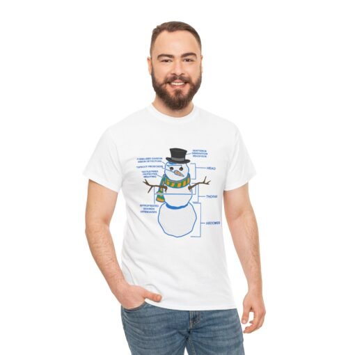 ⛄ Snowman Anatomy Unisex T-Shirt – Frosty Science with a Side of Laughs - Image 4